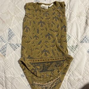 Spell Kids Bodysuit in Olive and Navy